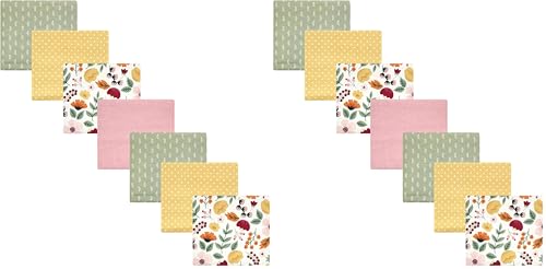 Image of Hudson Baby Unisex Baby Cotton Flannel Receiving Blankets Bundle, Fall Botanical, One Size (Pack of 2)