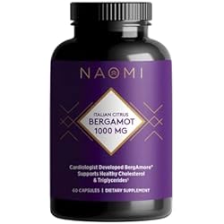 NAOMI Italian Citrus Bergamot 1000mg Extra Strength - Supports Healthy Cholesterol & Triglyceride Levels Already in Normal Range - Patented BergAmore® Extract, 7 Key Polyphenols, 30-Day Supply