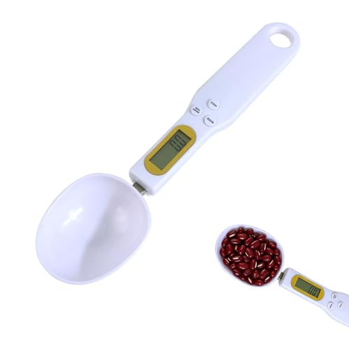 Cuchara de medición digital de alta precisión – Báscula de cuchara exacta con capacidad de 500 g y precisión de 0,1 g, pantalla LCD integrada, función de tara para especias, pastillas, polvos, hornear