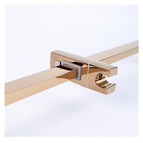 Ensemble de Douche Or Rose avec Barre Inox Douchette Laiton et Tuyau 1,5m