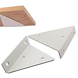 Regalhalterung Unsichtbar, Dreieck Regalträger Metall Versteckte Regalhalterungen Regalbodenträger,für Kleiderbügel Lagerregal Bücherregal, Platzsparend,2 Stück(Color:White,Size:80×100mm)