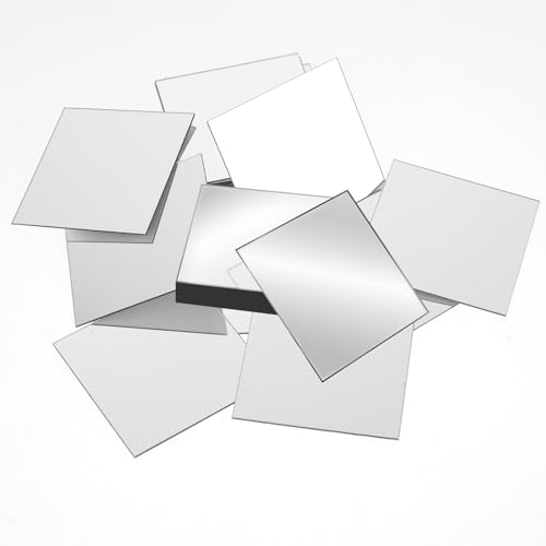 30PCS Self Adhesive Small Square Mirror 2 Inches Acrylic Square Mirror Mini Size Definition Tiny Mirror Tiles for Crafts DIY Projects Supplies Home Wall Tables Kitchen Bathroom Decoration