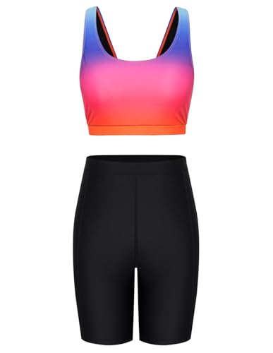 Image of JACK SMITH Women's 3 Piece Long Sleeve Rash Guard Swimsuits Zip Front Bathing Suit Tankini Swimsuits UPF 50