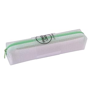 APLI 18700 Etui, transparant, ritssluiting, 210 x 45 x 45 mm, groen