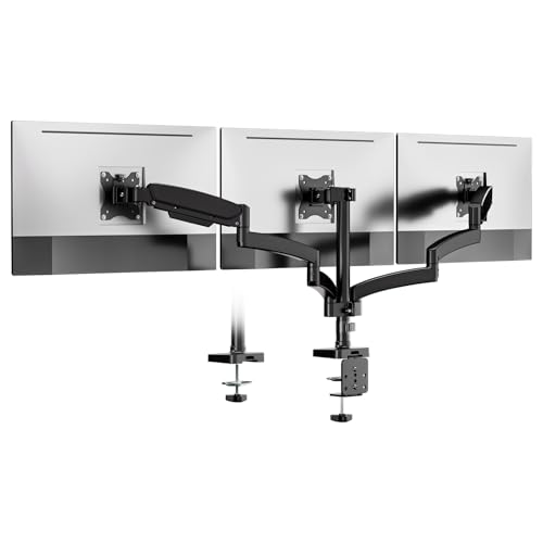 Support ecran PC 3 ecran pour bureau de teletravail et setup gaming triple ecran rotatif