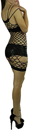Image of ToBeInStyle Women's Stretch See Through Fishnet Novelty Mini Rave Party Dress