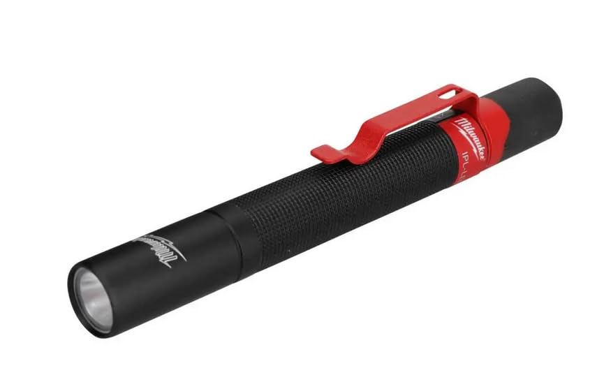 Milwaukee 0 4933459440 IP67 LED IPL Flashlight, Red, Removable Belt Clip, On/Off Switch, 2 AAA Batteries, High Definition Illumination, 100 Lumens, Red Tools & Home Improvement