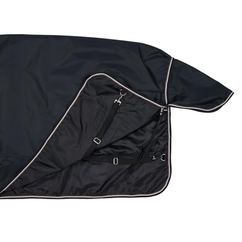 Image of Horze Pony Glasgow Light Weight Turnout Blanket 100g - Dark Blue - 60 in
