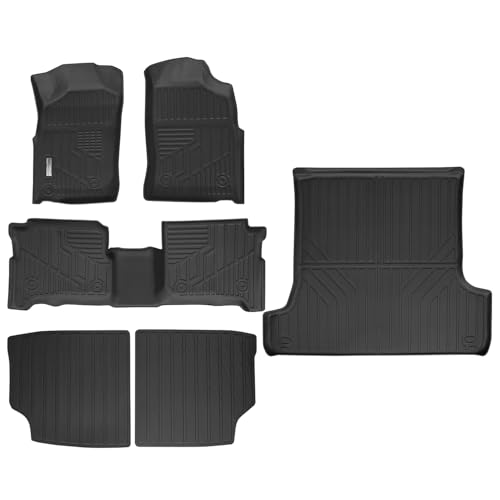 XINSHANGXIU Floor Mats & Cargo Liner for Toyota 4Runner 1996 1997 1998 1999 2000 2001 2002,TPE All Weather Protection Slush Floor Liner Accessories(Trunk Mat+Backrest Mat+Floor Mat)