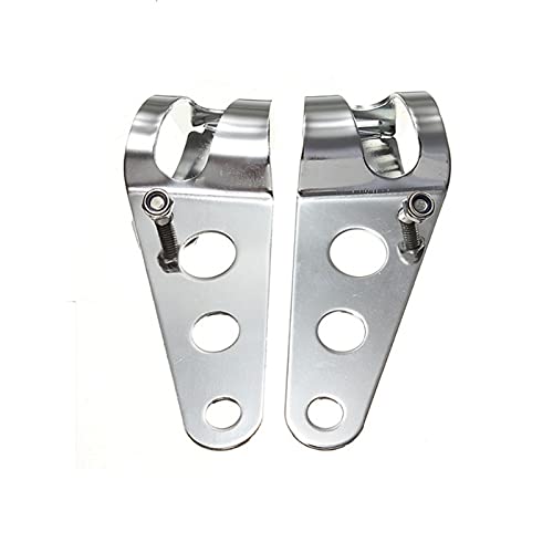Image of ANKIA Universal 33mm-43mm Metal Motorcycle Modified Headlight Mount Brackets Clamp Fork Ear for Motorcycle Chopper Cafe Racer (Silver)