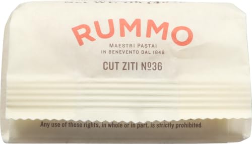 Image of Rummo Cut Ziti Pasta N.36 - Ziti Pasta Noodles, Durum Wheat Pasta, Baked Ziti, Tube Pasta, Dry Italian Pasta, 16 Ounce (Pack of 12)