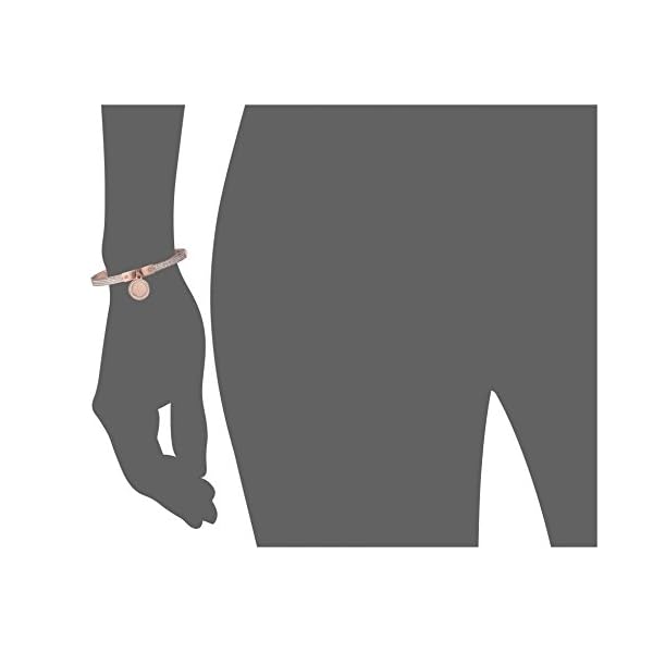 Michael-Kors-Rose-Gold-Tone-Fulton-Hinge-Bangle-Bracelet Michael Kors Stainless Steel and Pavé Crystal MK Logo Bangle Bracelet for Women, Color: Rose Gold (Model: MKJ5978791)