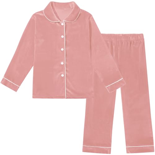Ensemble 2PCS velours chaud et doux boutonné pour garçons et filles tenue unie automne