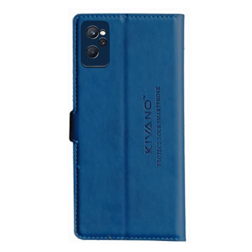 Image of KIVANO Compatible with Realme 9i Flip Cover | Leather Finish | Inside Pockets & Inbuilt Stand | Shockproof Wallet Style Magnetic Closure Back Cover Case