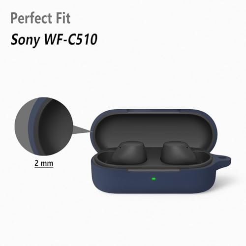Image of Hamper Protective Case Cover for Sony WF-C510 Truly Wireless in-Ear Bluetooth Earbuds (Blue)