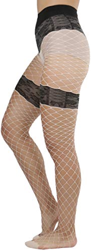 Image of ToBeInStyle Women's Elegant Floral Lace Inspired Spandex Net Full Length Tights