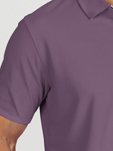 Image of BULLMER Trendy Solid Zipper Collar /Polo Neck Tshirt for Men