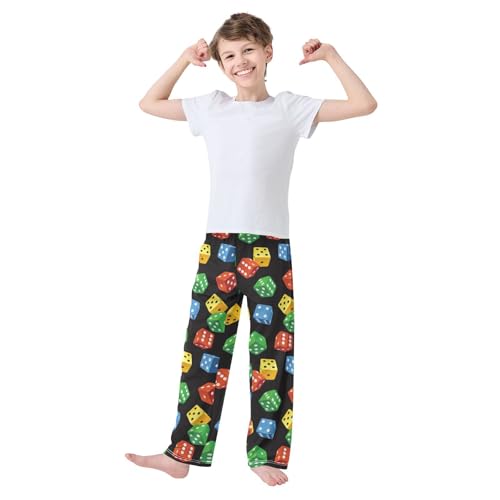 ZZKKO Colorful Dice Boys Pants for Kids Jogger Pants with Pockets S-XL2