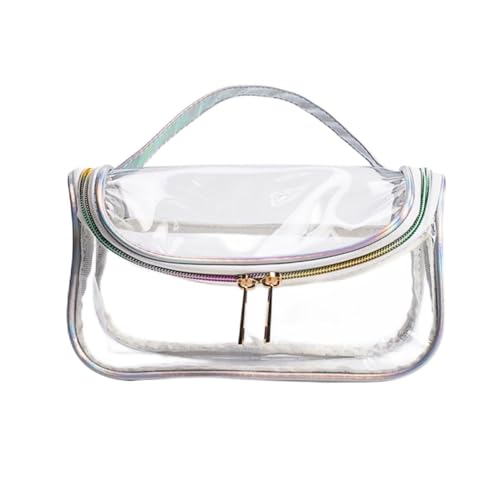 Bolsa de maquillaje transparente portátil: neceser de viaje con cierre 1