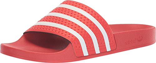 Image of adidas Originals Men's Adilette Slides, Lush red /FTWR White /Lush red, 6 M US