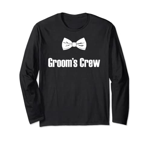 Groom's Crew Bachelor Party Hombres Boda Funny Matching Group Manga Larga