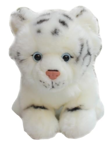 Tigre en peluche réaliste de 20 cm blanc cadeau de naissance original - 3