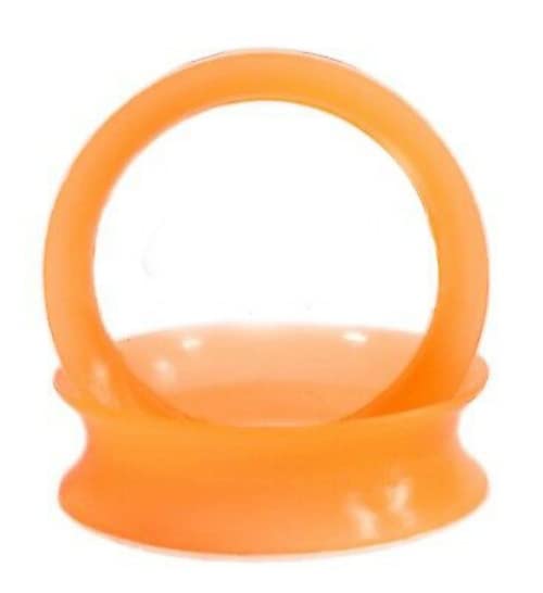 1 PAIR (2pcs) SILICONE EARSKIN TUNNELS Double Flare Gauges Super Ultra Thin Soft Flexible Flesh Plugs 1042 (1-1/8" (28MM), Orange) by Generic - Used condition - US$7.69