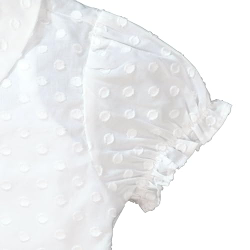 Hope & Henry Girls' Woven Short Sleeve Peter Pan Collar Top with Tank 2-Piece Set3