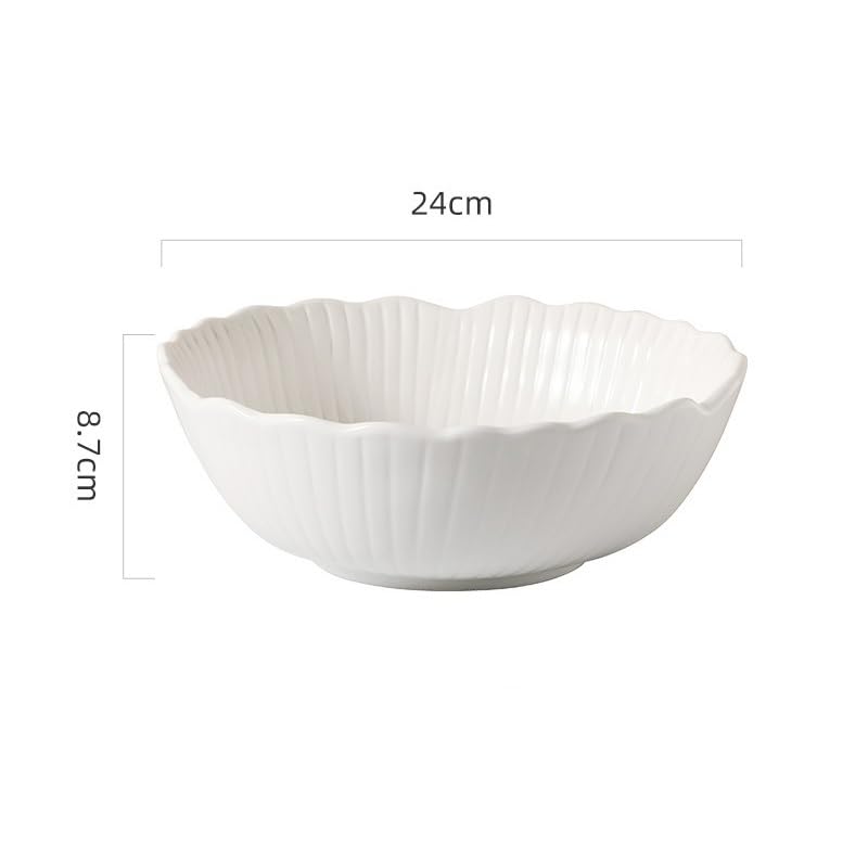 Piatti Cena Ciotola da portata in ceramica, piatto da portata, ciotola da zuppa, ciotola da ramen, ciotola da portata for ristorante Forniture Per Feste(9.5in)