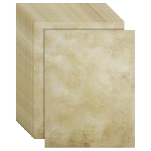 AOOSU Papel de Carta Vintage, 60 Hojas A4 Papels de Escribir Vintage, Papels de Carta Antiguo Clásico Artesanal con Alma Antigua Manualidades para Invitaciones, Escribir Cartas y Más(06)