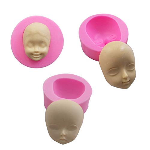 Silikonform mit 3D-Puppengesicht, Form für Fondant, Schokolade, Gelee, Kuchen, Backzubehör, DIY, Ton, Gips, Formen Cover