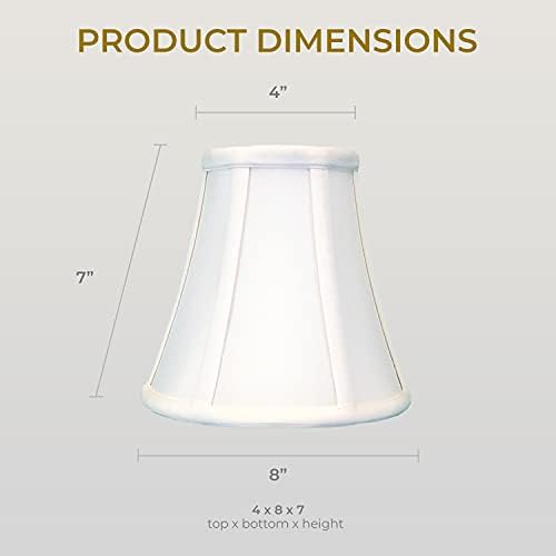 Royal Designs, Inc. BS-704RC-8WH True Bell Basic Lamp Shade with Round Clip, 4" x 8" x 7.25", White - 1