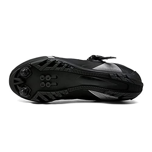 Image of MTB Cycling Mountain Bike Shoes, Indoor Cycling Shoe with Ratchet Buckle for Biking Riding Compatible with SPD Cleats