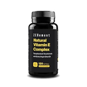 Natural Vitamin E Complex, Tocopherols & Tocotrienols, 120 Softgels | with Organic Extra Virgin Olive Oil | Antioxidant | 100% Natural Ingredients, Soy Free | Zenement