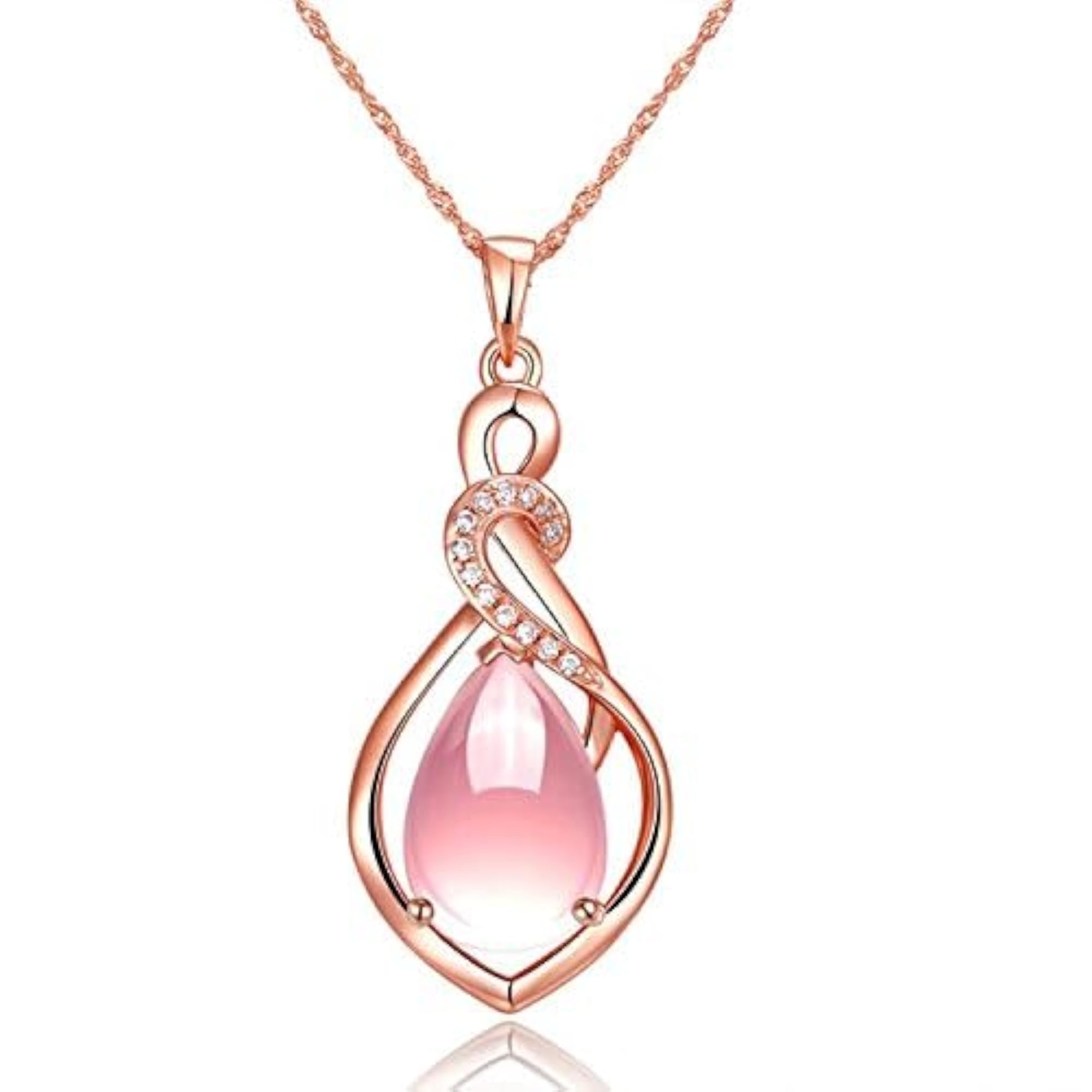 Women's Rose Gold Crystal Stylish Pendant Necklace