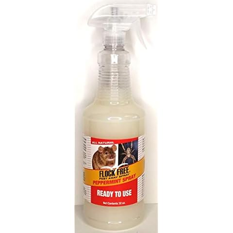 Flock Free Mice, Spiders, Ants, Roach Repelling Natural Peppermint Spray “Pest Away”, 32 oz Cover