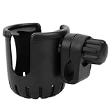 Getränkehalter für Kinderwagen, drehbar, Flaschenhalter für Kinderwagen, großkalibrig, Getränkehalter für Kinder, Auto, Flaschenhalter für Kinderwagen, Fahrrad, Rollstuhl, Walker, Scooter(Schwarz)