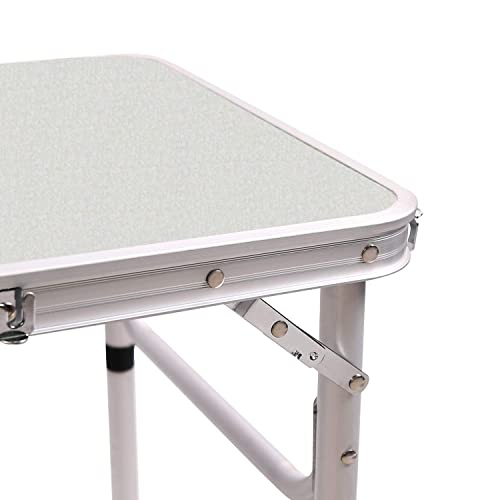Redswing Small Folding Table Portable 2 Feet, Small Foldable Table Adjustable Height, Lightweight Aluminum Camping Table, 15.7 In X 23.6 In X 19 In #TOP7