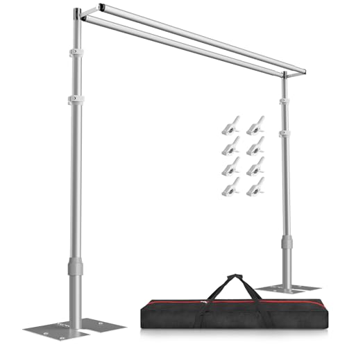 Image of EMART Backdrop Stand Heavy Duty 10x10Ft Double Crossbar Pipe and Drape