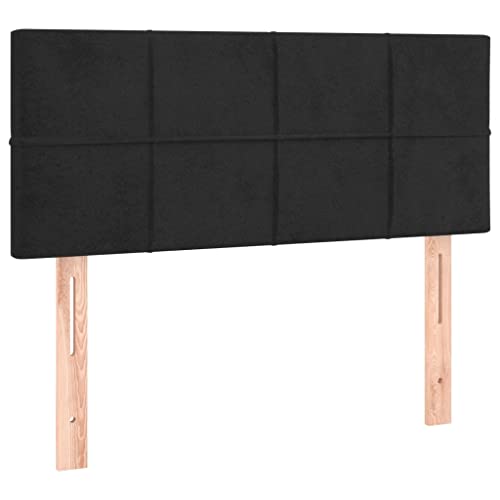vidaXL Kopfteil, Bettkopfteil mit Holzbeinen, Höhenverstellbar Polsterkopfteil für Bett, Betthaupt Bettzubehör Schlafzimmer, Schwarz 100x5x78/88cm Samt