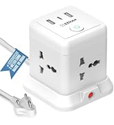 EMBOX Cube Extension Board with USB Type C (2.4 A) (QC 3.0) | 2500W Heavy Duty Extension Board wi...