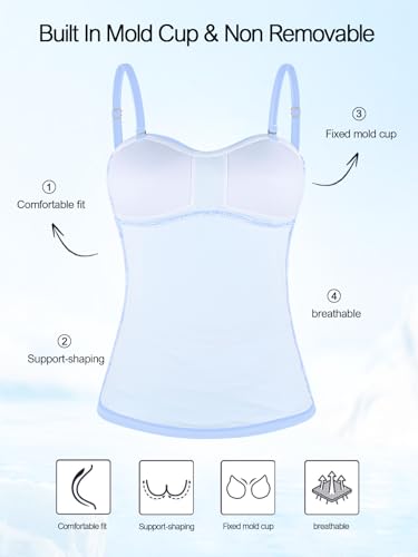 Ocean Blues Women's Strapless Bandeau Swimsuit Top Ruched Tummy Control Tankini Top Only4