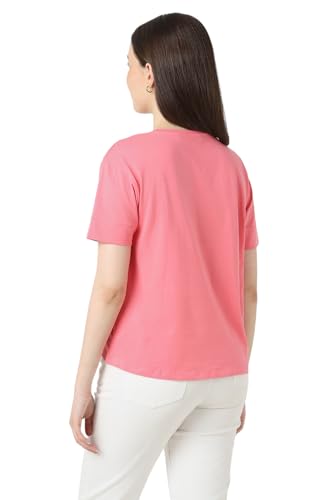 Image of Van Heusen Women's Cotton Regular Fit Half Sleeve V-Neck Casual T-Shirt