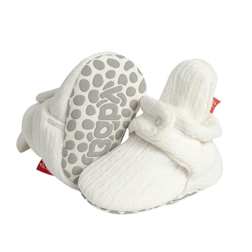 Image of Sawimlgy Newborn Infant Baby Girl Boy Cotton Booties Stay On Sock Slippers Soft Bedroom Shoes Non-Skid Ankle Boots With Grippers Toddler Crib Warm Shoe First Walker Birthday Shower