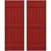 Ekena Millwork ARW401BB621X39BRH Americraft Six 3 Exterior Real Wood Joined Board-n-Batten Shutters (Per Pair), 21"W x 39"H, Fire Red