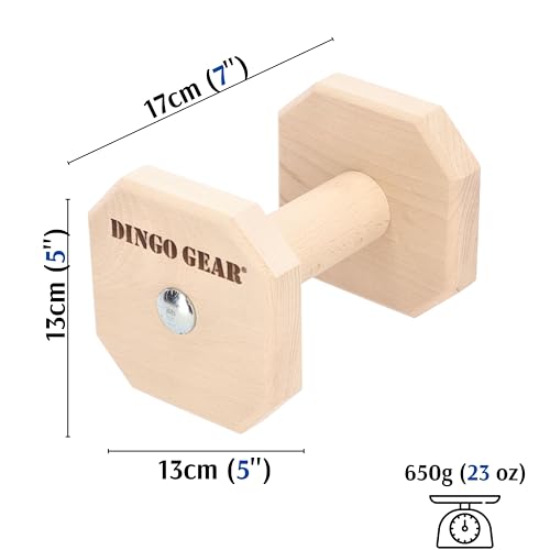 Dingo Gear Apportierholz verdrehte für IPO EXTRA Gewicht 650 Gramm Ausbildung Apportieren Hundetraining Obedience Handarbeit Apport Holz S02503