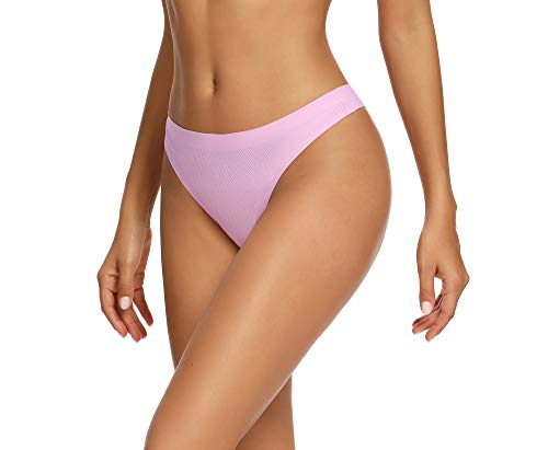 Voenxe Seamless Knickers for Women,No Vpl Show Underwear Multipack, Invisible Ladies Bikini Brief Panties,Microfibre Pants,Breathable Stretch Sports Undies,Soft Comfortable Woman Gym Underpants,5-Pack