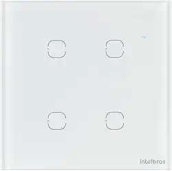 Interruptor Smart Wi-Fi Touch Compatível com Alexa Com 4 Teclas EWS 1004 Branco Intelbras