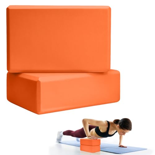 Image of Septo 2 Pcs Yoga Blocks, 9x6x3 Inch Foam Blocks for Pilates | High density EVA foam Yoga Props lightweight non-slip surface for meditation stretching balance training