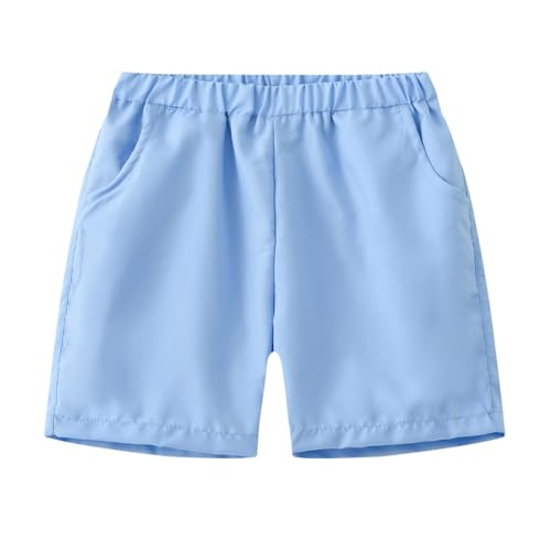 Quick Dry Basketball Shorts for Boys Solid Basic Cotton Sweatpants Kids Active Performance Shorts with Pockets